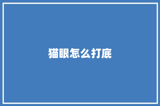 猫眼怎么打底