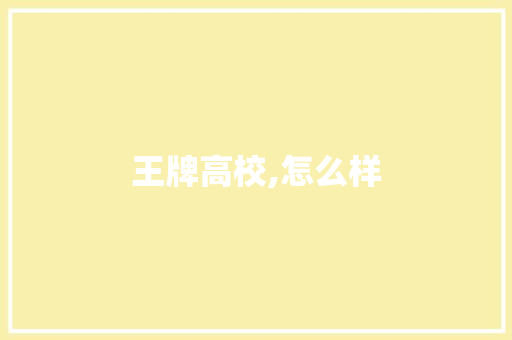 王牌高校,怎么样