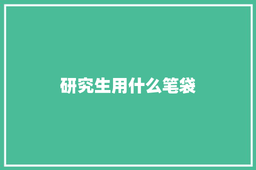 研究生用什么笔袋