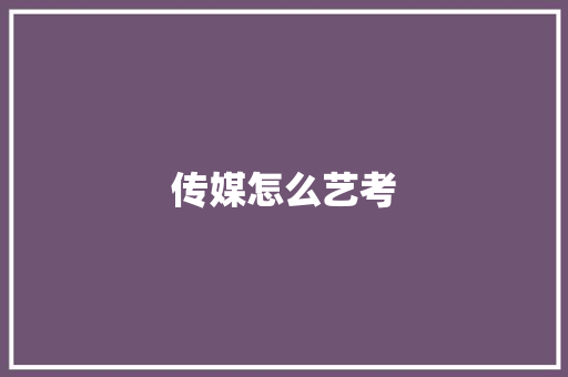 传媒怎么艺考