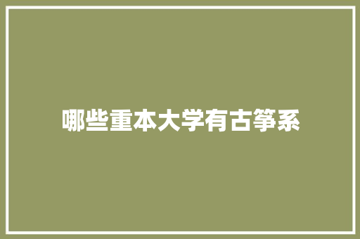 哪些重本大学有古筝系