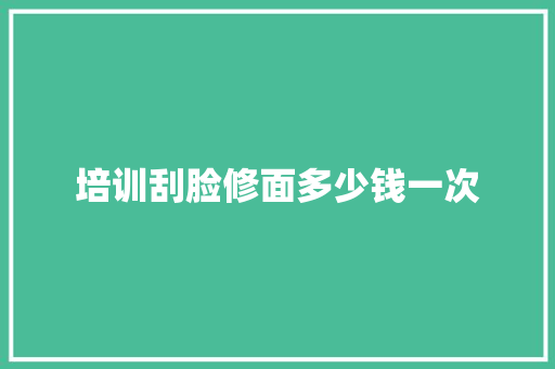 培训刮脸修面多少钱一次