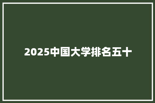 2025中国大学排名五十 商业文案