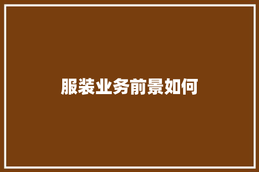 服装业务前景如何 写作技巧