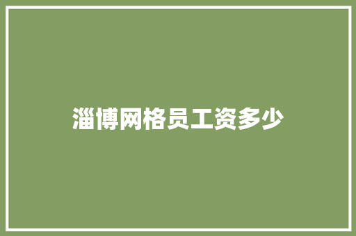 淄博网格员工资多少
