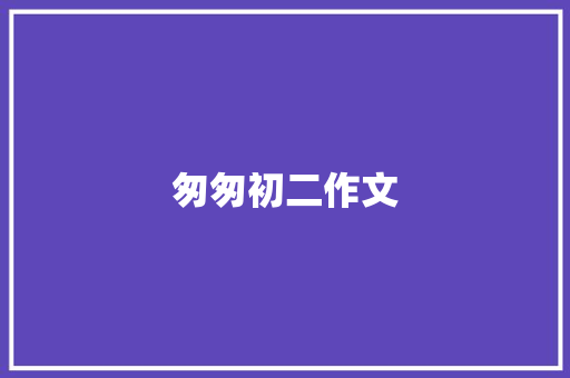 匆匆初二作文
