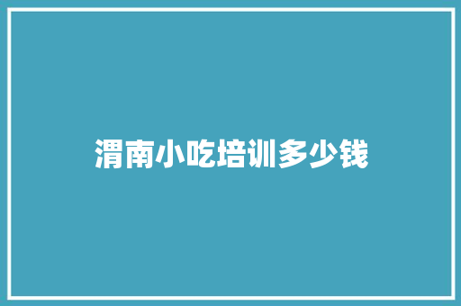 渭南小吃培训多少钱