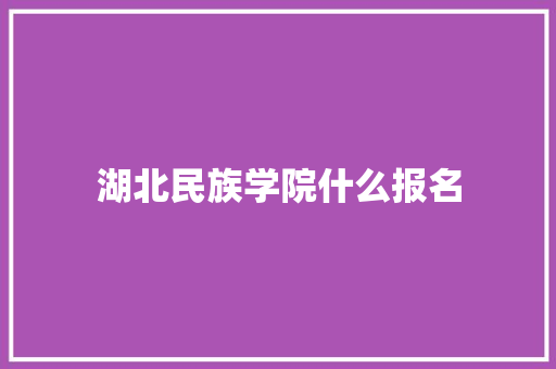 湖北民族学院什么报名
