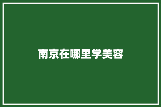南京在哪里学美容