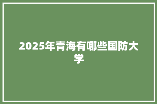 2025年青海有哪些国防大学 简历模板