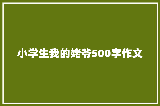 小学生我的姥爷500字作文 词汇积累