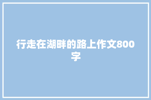 行走在湖畔的路上作文800字 报告写作