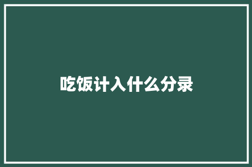 吃饭计入什么分录 简历模板