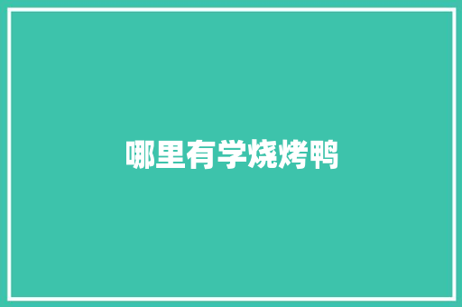 哪里有学烧烤鸭