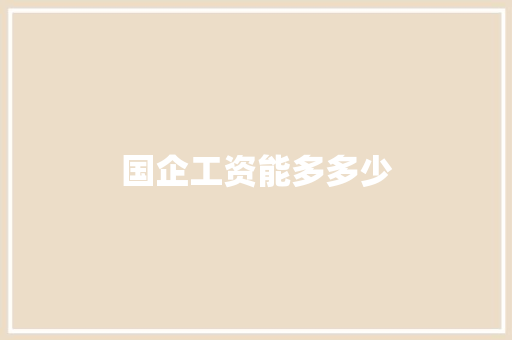 国企工资能多多少 写作技巧