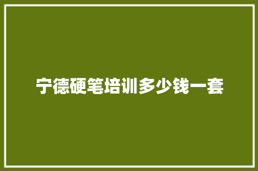 宁德硬笔培训多少钱一套