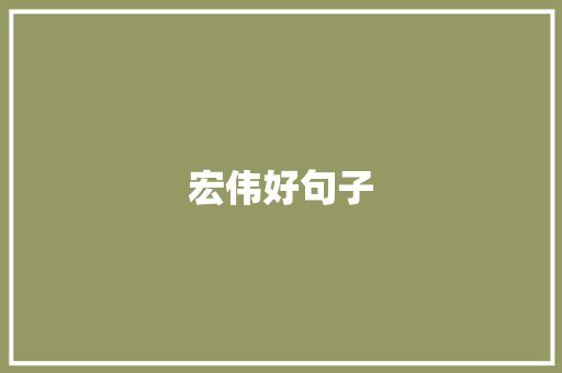 宏伟好句子