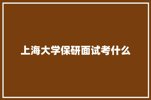 上海大学保研面试考什么