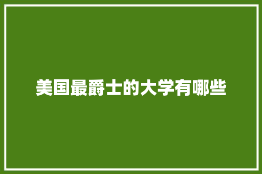 美国最爵士的大学有哪些