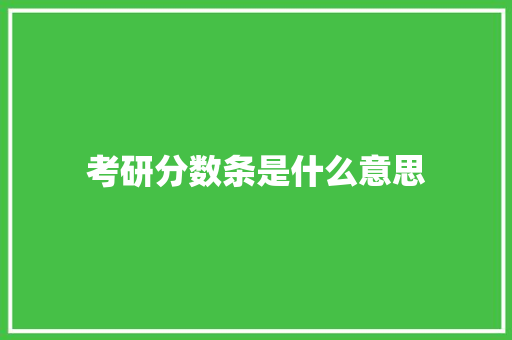 考研分数条是什么意思