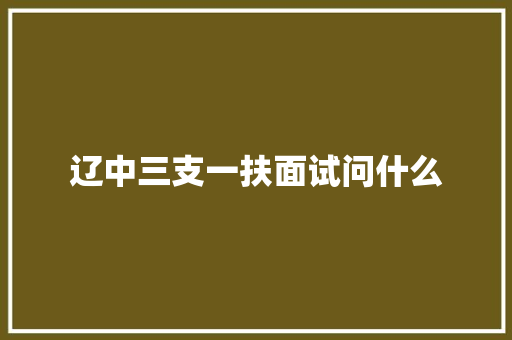 辽中三支一扶面试问什么