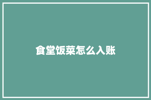 食堂饭菜怎么入账