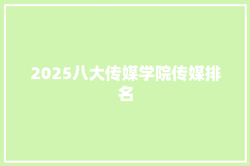 2025八大传媒学院传媒排名 简历模板