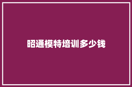 昭通模特培训多少钱