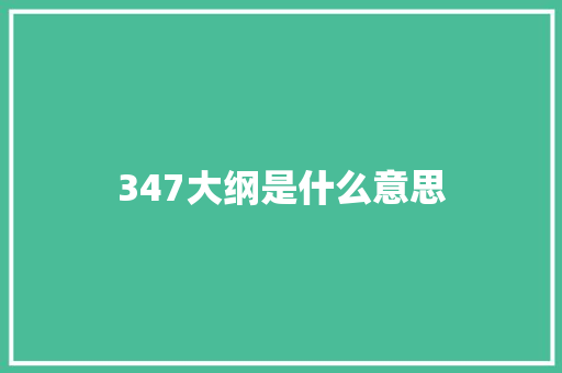 347大纲是什么意思 范文赏析
