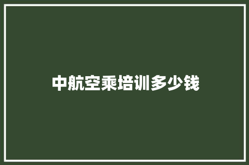 中航空乘培训多少钱 报告写作