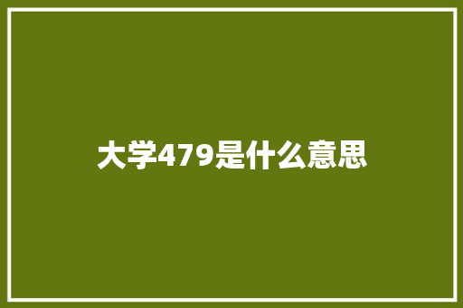 大学479是什么意思