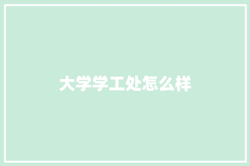 大学学工处怎么样