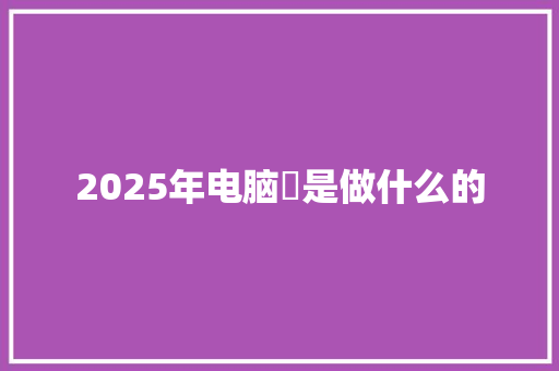 2025年电脑啰是做什么的 简历模板