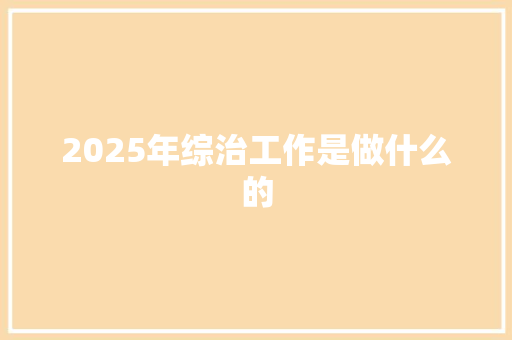 2025年综治工作是做什么的 写作技巧