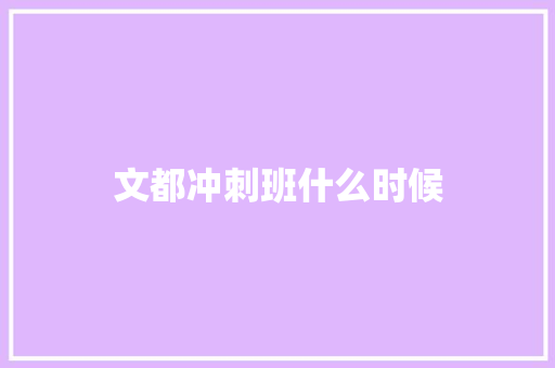 文都冲刺班什么时候