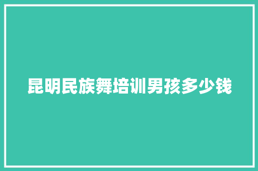 昆明民族舞培训男孩多少钱