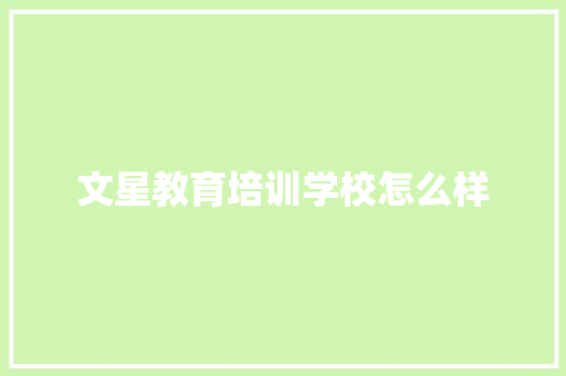 文星教育培训学校怎么样