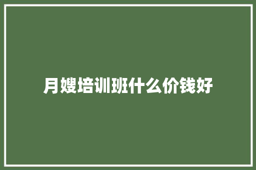月嫂培训班什么价钱好