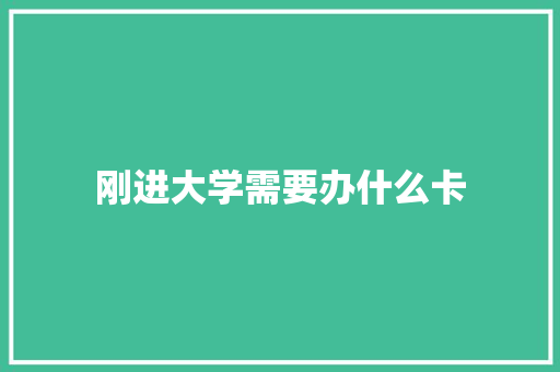 刚进大学需要办什么卡