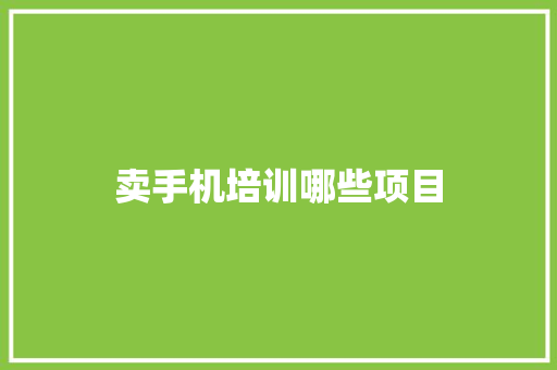 卖手机培训哪些项目