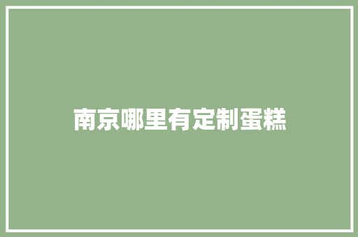 南京哪里有定制蛋糕