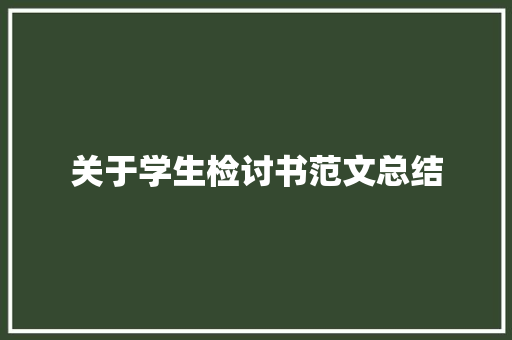 关于学生检讨书范文总结 词汇积累