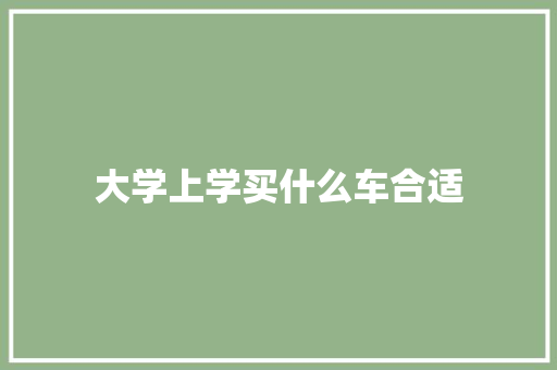 大学上学买什么车合适