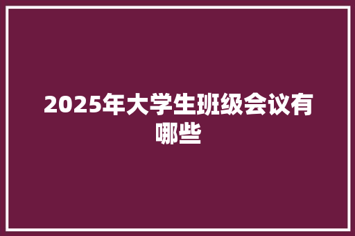 2025年大学生班级会议有哪些