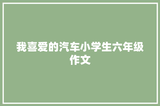 我喜爱的汽车小学生六年级作文 简历模板