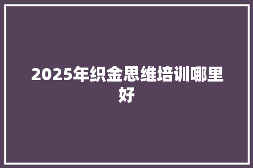 2025年织金思维培训哪里好