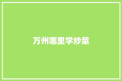 万州哪里学炒菜 写作素材