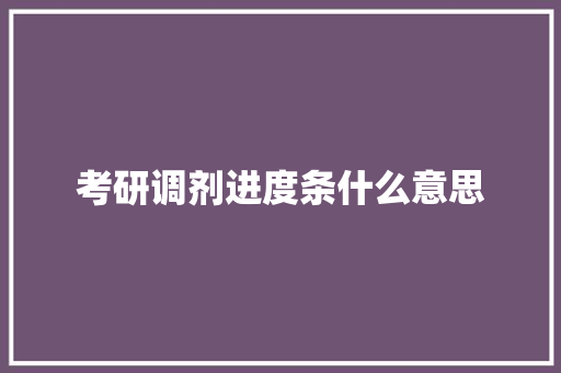 考研调剂进度条什么意思