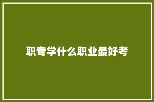 职专学什么职业最好考 简历模板