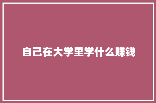 自己在大学里学什么赚钱